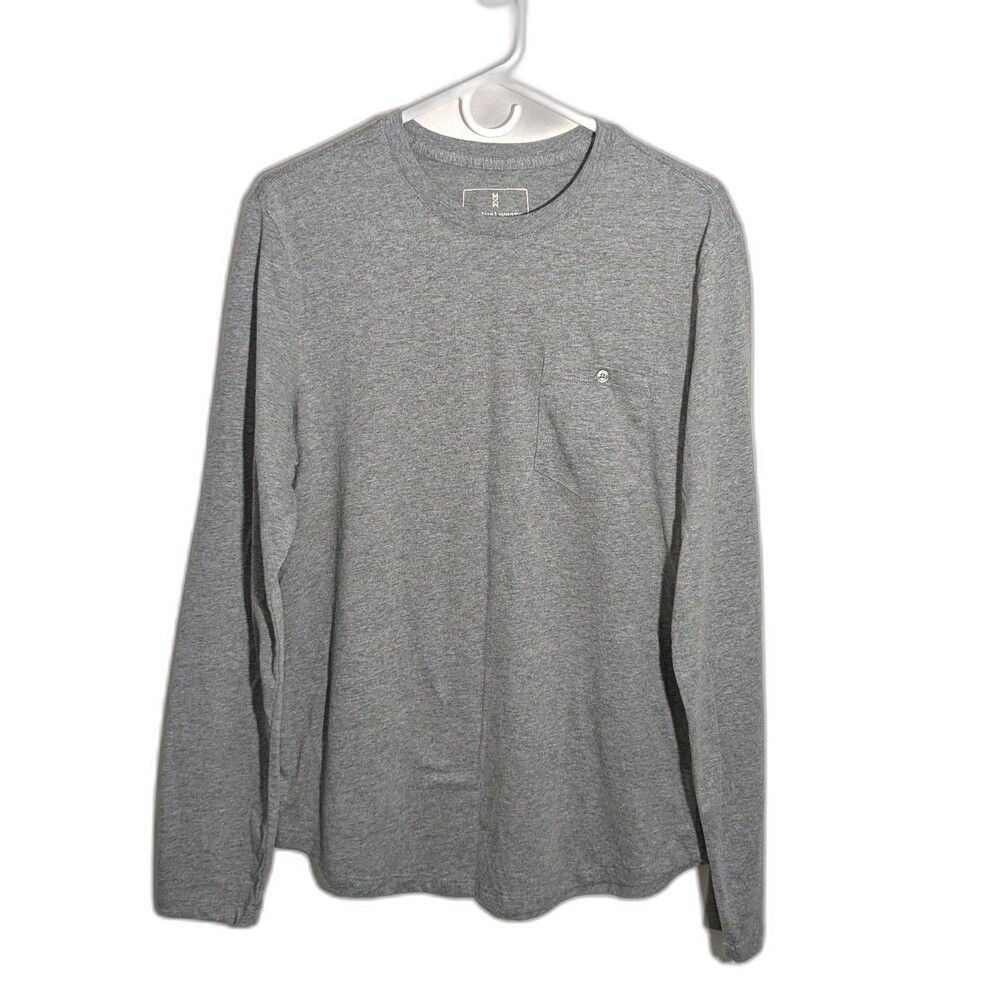 Men's Long Sleeve Tshirt Size Small Gray With Front Pocket by Mutual Wave